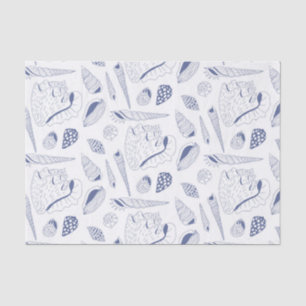 Papier Mousseline Motif sans joint avec coquillages