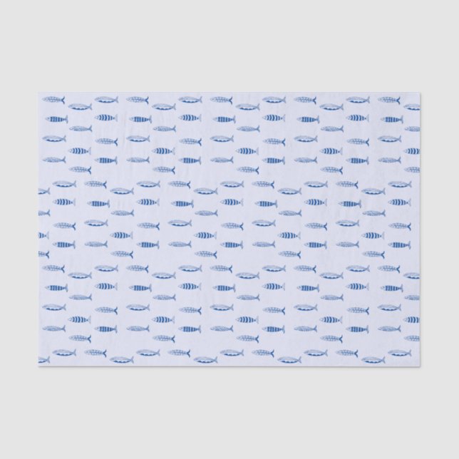 Papier Mousseline Motif Sardines (Recto)