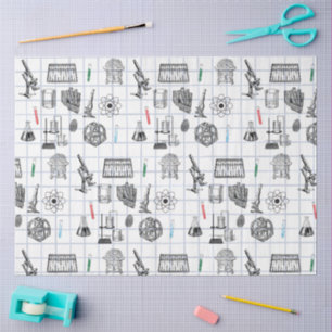 Papier Mousseline Motif scientifique en chimie scientifique