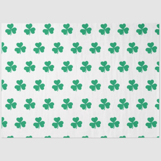 Papier Mousseline Motif shamrock Vert Blanc St. Patrick's Day (Recto)