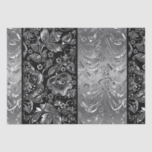 Papier Mousseline Motif Shiny Metally Argent Damaches