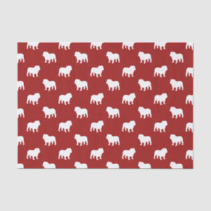 Papier Mousseline Motif Silhouettes Bouledogue