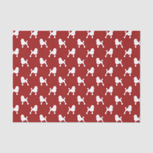 Papier Mousseline Motif silhouettes de caniche standard fantaisie ro