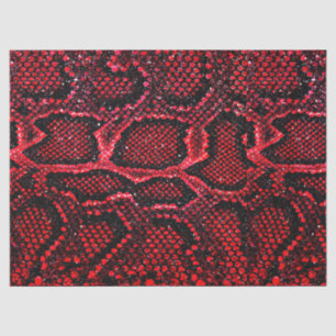 Papier Mousseline motif simple en peau de serpent rouge