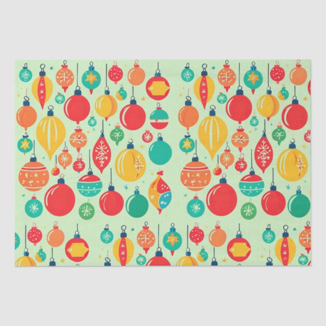 Papier Mousseline Motif simple rétro de l'ornement de Noël (Recto)