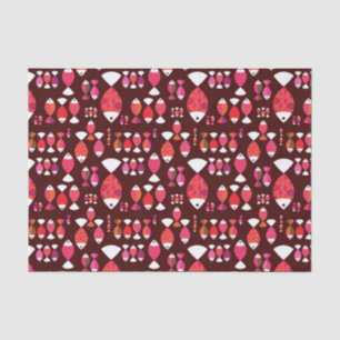 Papier Mousseline Motif sous-marin de rétros poissons abstraits