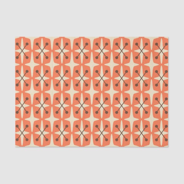 Papier Mousseline Motif Starburst moderne du milieu du siècle (Recto)