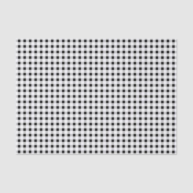 Papier Mousseline Motif Tartan noir et blanc (Recto)