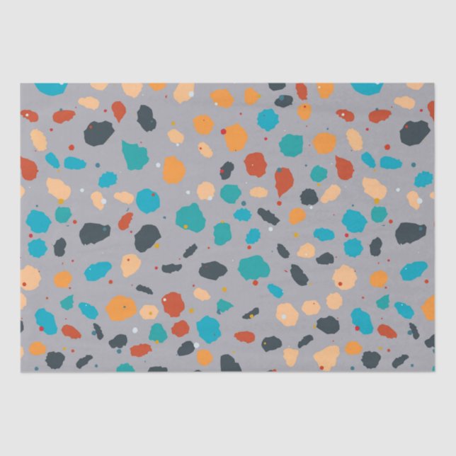 Papier Mousseline Motif terrazzo coloré (Recto)