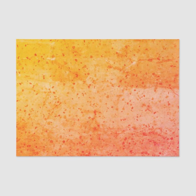 Papier Mousseline Motif Terrazzo Retro Vivant Coral Jaune Texture (Recto)