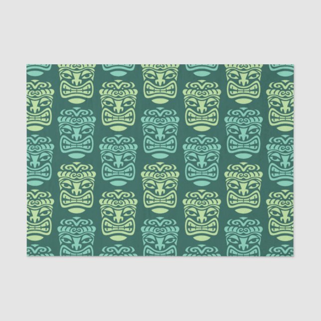 Papier Mousseline Motif Tiki moderne du milieu du siècle rétro (Recto)