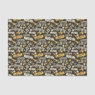 Papier Mousseline Motif tiré par la main d'amour