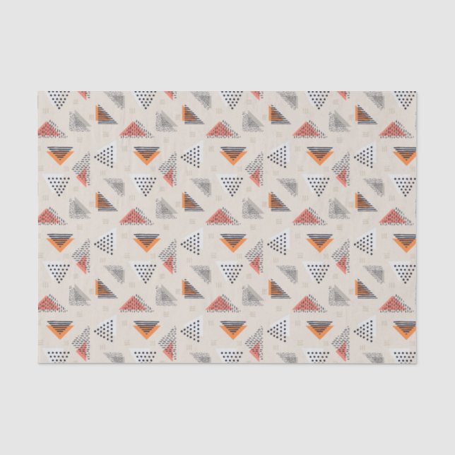 Papier Mousseline Motif tiré par la main de triangle géométrique (Recto)