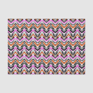 Papier Mousseline Motif tiré par la main noir, orange, et rose de