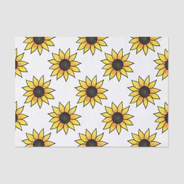 Papier Mousseline Motif tournesol (Recto)