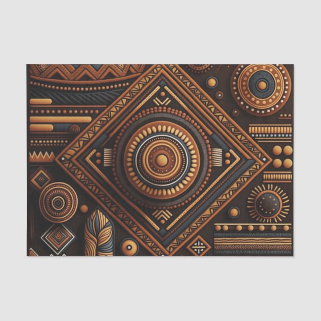 Papier Mousseline Motif traditionnel africain. Afrique ethnique (Recto)