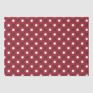 Papier Mousseline Motif traditionnel de Noël blanc rouge et vert