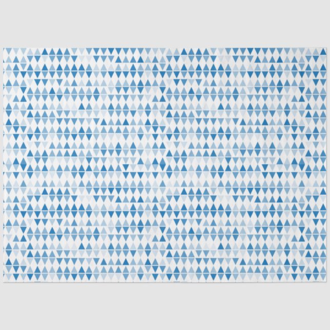 Papier Mousseline Motif triangle bleu (Recto)