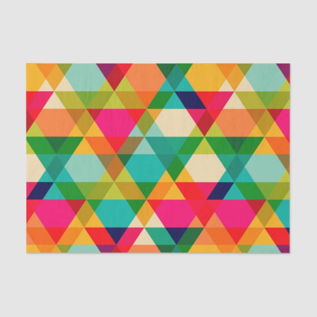 Papier Mousseline Motif triangle géométrique brillant couleur gras (Recto)