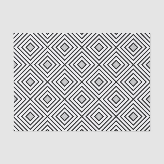 Papier Mousseline Motif tribal de rayures noires et blanches (Recto)