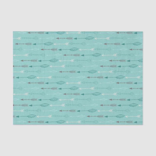Papier Mousseline Motif tribal moderne Arrow & Feather (Recto)