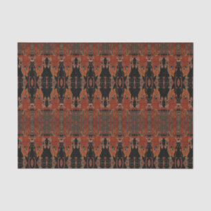 Papier Mousseline Motif tribal vintage Orange Black Art Bull crâne