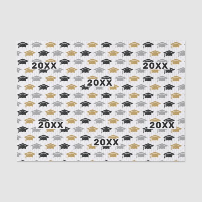 Papier Mousseline Motif trio casquette de l'année personnalisée (Recto)