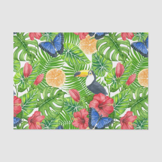 Papier Mousseline Motif tropical (Recto)