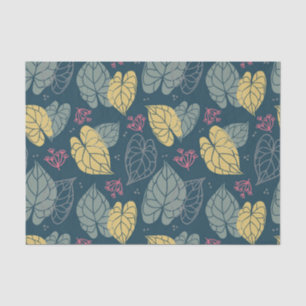Papier Mousseline Motif tropical feuille jaune et vert