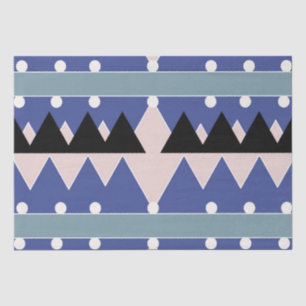 Papier Mousseline Motif Turquoise Géométrique bleu rose