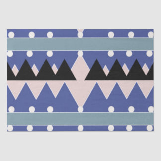 Papier Mousseline Motif Turquoise Géométrique bleu rose