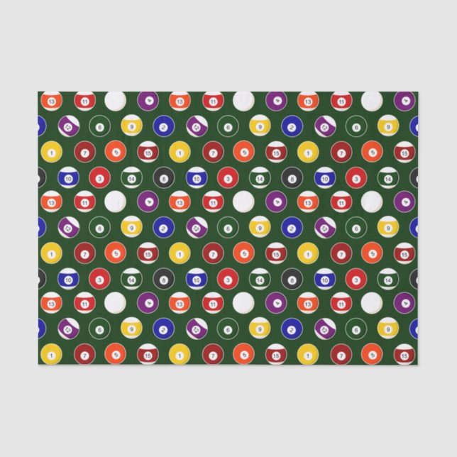 Papier Mousseline Motif vert de billards de boule de piscine (Recto)
