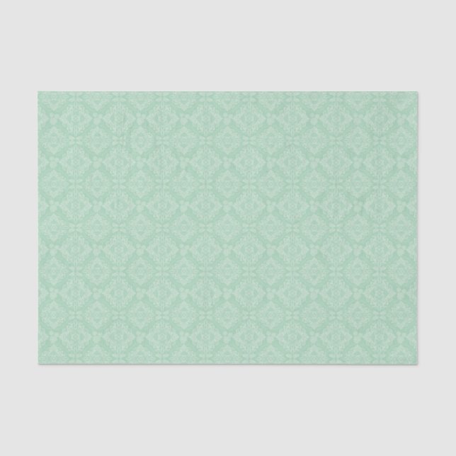 Papier Mousseline Motif vert de damassé (Recto)