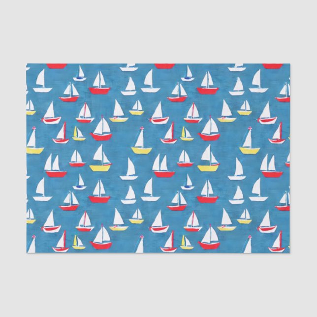 Papier Mousseline Motif voilier (Recto)
