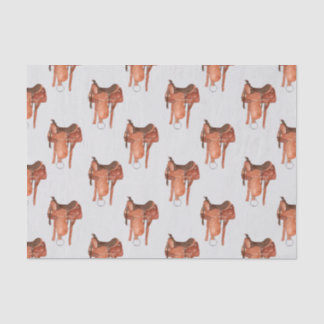 Papier Mousseline Motif Western Saddles
