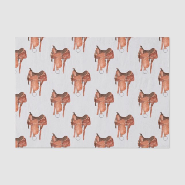 Papier Mousseline Motif Western Saddles (Recto)