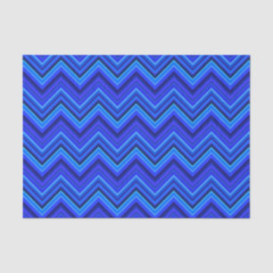 Papier Mousseline Motif zigzag rayures bleues