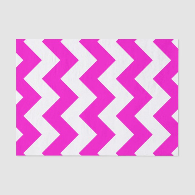 Papier Mousseline Motif Zigzag rose néon personnalisable (Recto)