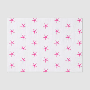 Papier Mousseline Motifs d'étoiles de mer Rose Blanc Plage Nautique 