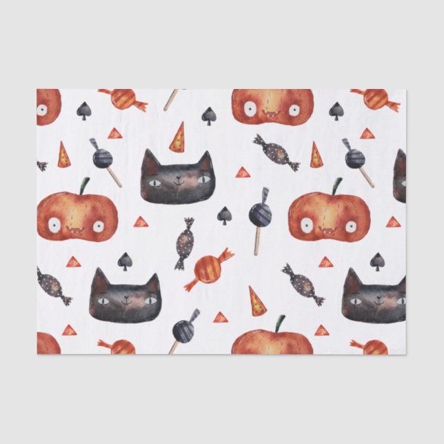 Papier Mousseline Motifs peints par Halloween mignons (Customizeable (Recto)
