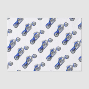 Papier Mousseline Moto 1 - Bleu