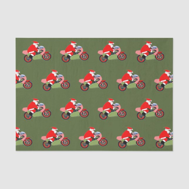 Papier Mousseline Motocross Motorcycle Noël (Recto)