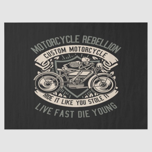Papier Mousseline Motocyclette Rebel du crâne (Recto)