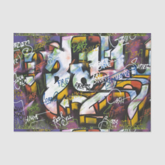 Papier Mousseline Mots Graffiti colorés