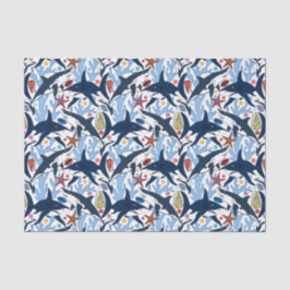 Papier Mousseline Mouchoir mignon motif de requin de plage