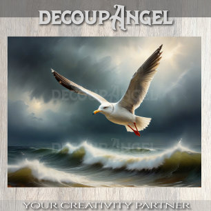 Papier Mousseline Mouette au-dessus des mers orageuses Découpage