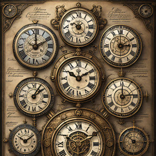 Papier Mousseline Mousseline Clocks and map Tissue paper Decoupage