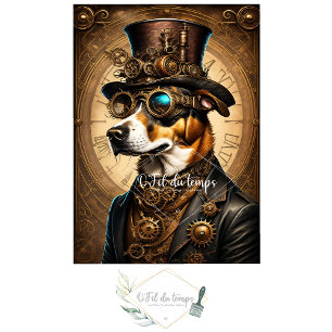 Papier Mousseline Mousseline Cute Dog Steampunk Hat Tissue paper