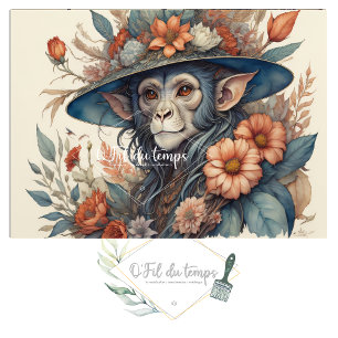 Papier Mousseline Mousseline Flower Hat  cute chimp v12 Tissue paper