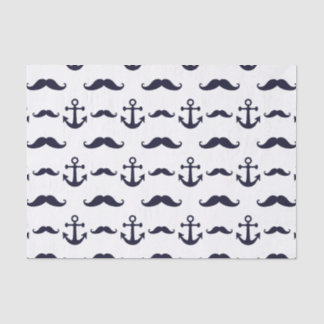 Papier Mousseline Moustache et ancre